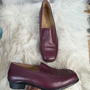 Aravon Burgundy Leather Loafers Square Toe Comfort Shoes WOE02WN 11D